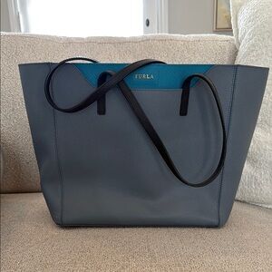 Furla Gray and Blue Women's Tote Bag